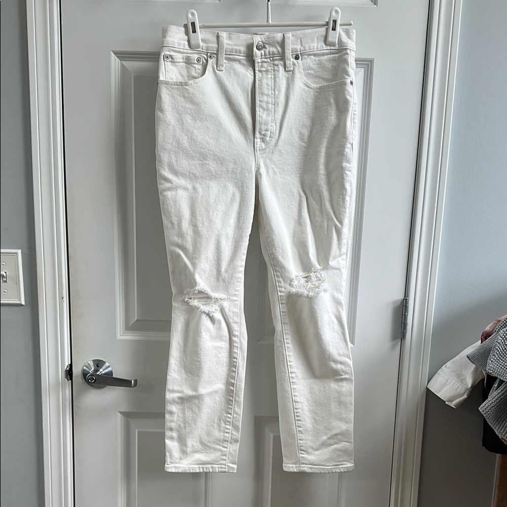 Madewell White Distressed Jeans